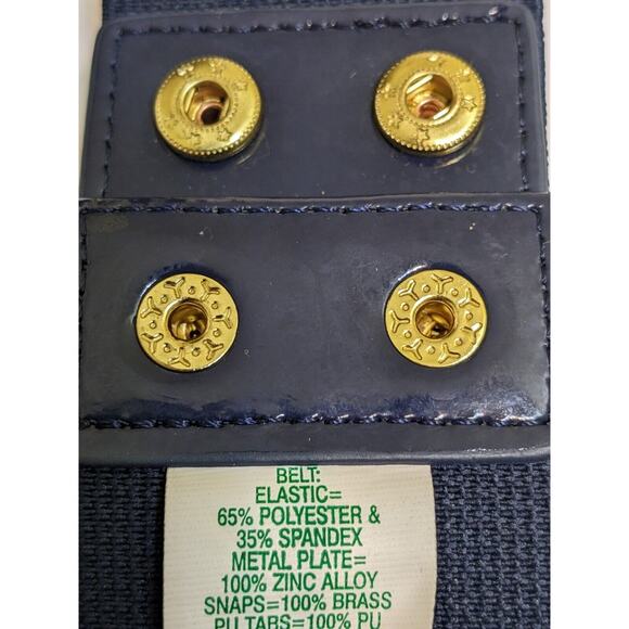 Lilly Pulitzer Lady Elastic Waist Belt M L Stretch Waistband Faux Leather Bow - Picture 6 of 6